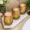 Kate Aspen® Gold Vintage Ribbed Glass Tealight Votive Candle Holder Set